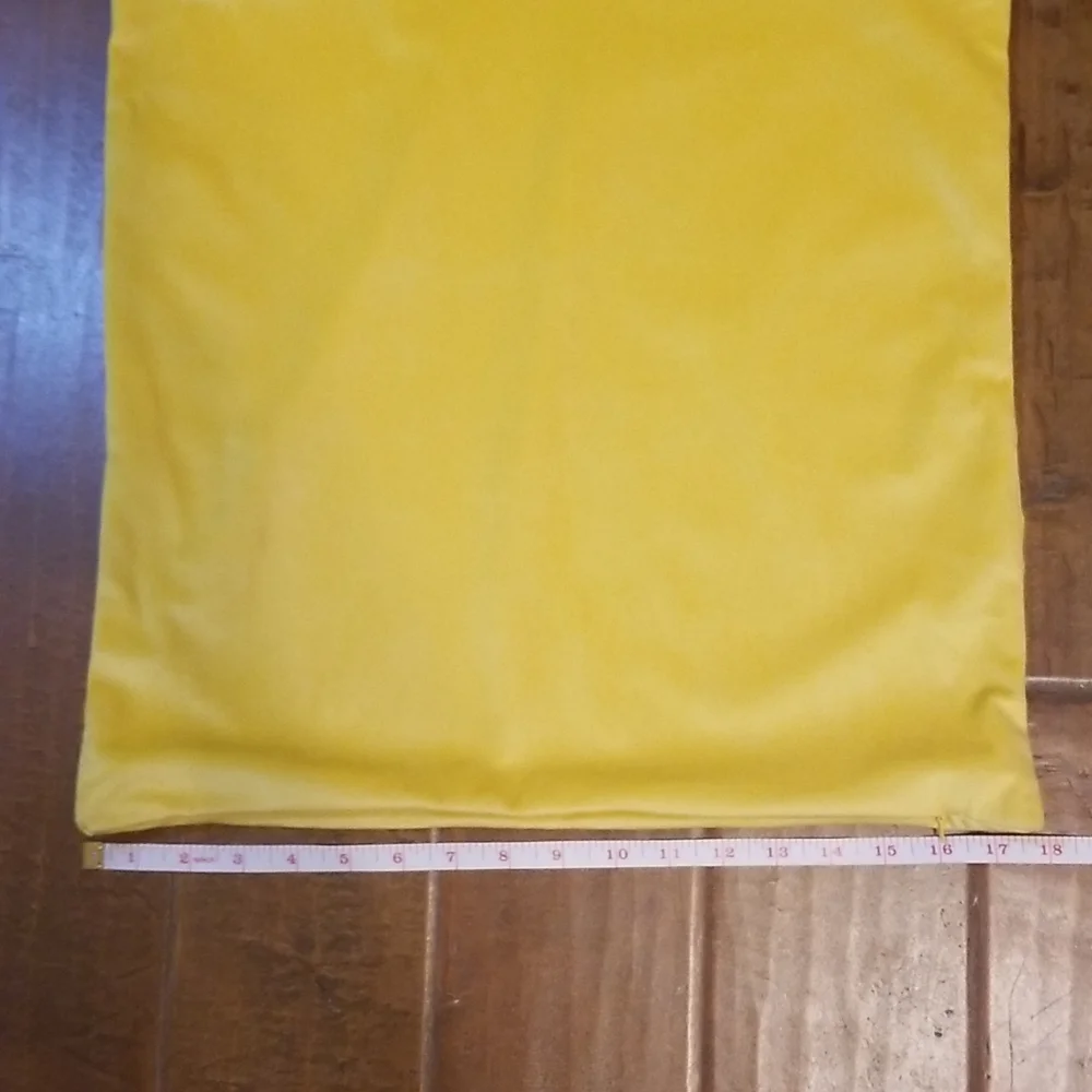 Velvet Yellow Throw Pillow Cover
